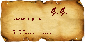 Garan Gyula névjegykártya